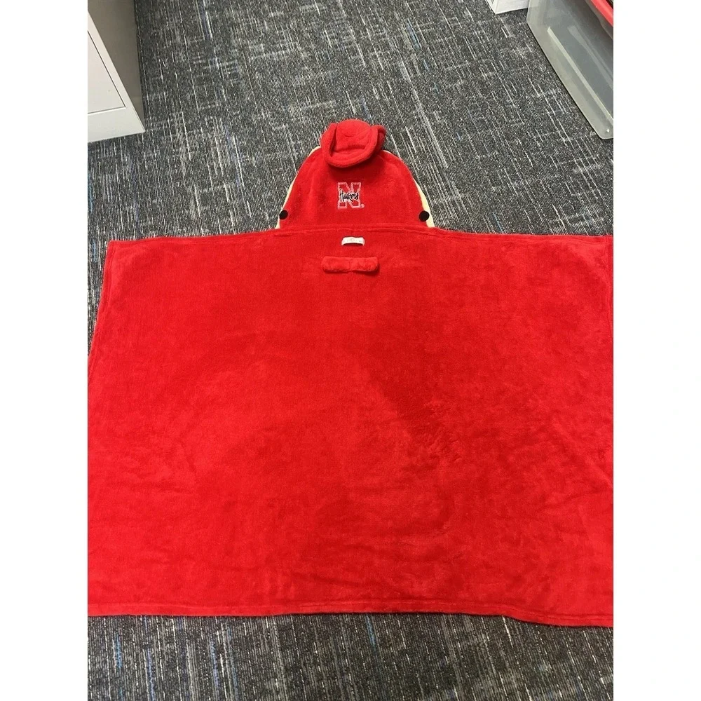 Red Hooded Blanket‎ Comfy Critter Mascot Wear Nebraska Cornhuskers Herbie Husker